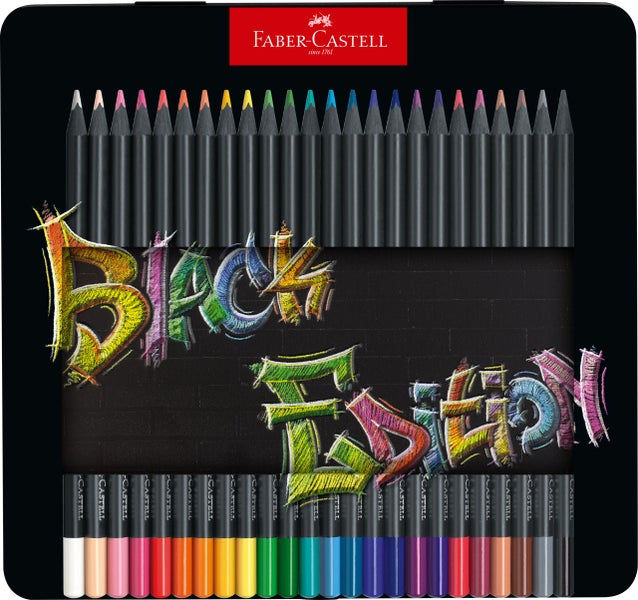 Faber-Castell Buntstifte Black Edition 24er Metalletui