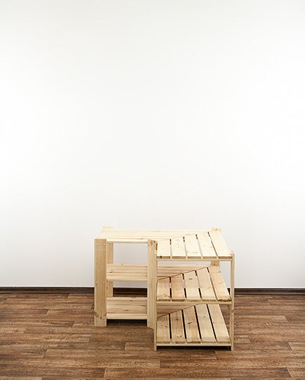 PROREGAL Eckregal Woodland HxBxT 64 x 80 x 50 cm Fachlast 120 kg 3 Fachboden Kiefernholz Natur