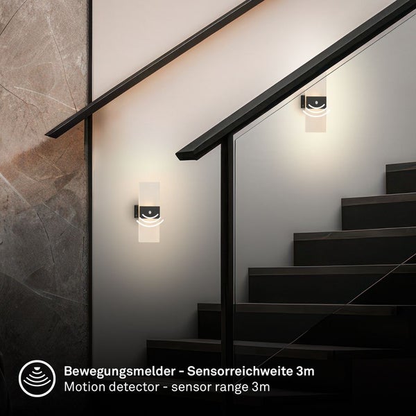 LED Wandleuchte Wandlampe ohne Stromanschluss Bewegungsmelder Akku ohne Bohren