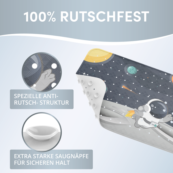 avakido® Badewannenmatte Kinder rutschfest - Inklusive 2 Haken zum Aufhängen - 100% BPA-Frei, Wanneneinlage, Antirutschmatte Badewanne - schimmelresistent & maschinenwaschbar