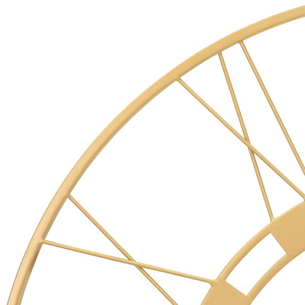WOMO-DESIGN | Große Wanduhr Stockholm Ø85 cm rund, Unikat, handgefertigt aus Eisen, im Vintage-Stil, Altgold mit Großen römische Ziffern, Lautlos, ohne Tickgeräusche, Dekouhr Dekorative Uhr Design Uhr