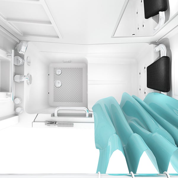 Draufsicht einer Sitzwanne mit Whirlpool-Düsen, integriertem Sitz, schwarzer Kopfstütze und verchromten Haltegriffen.