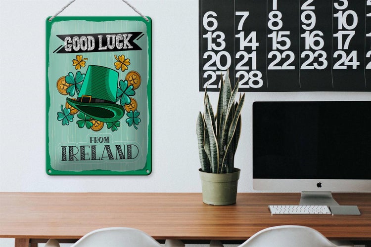 Blechschild Spruch Good Luck From Ireland 20x30cm
