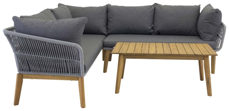 Chania Lounge-Set 2 Teile grau,natur. 60 X 110 X 45 cm