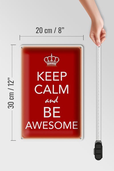 Blechschild Spruch 20x30cm Keep Calm and be Awesome