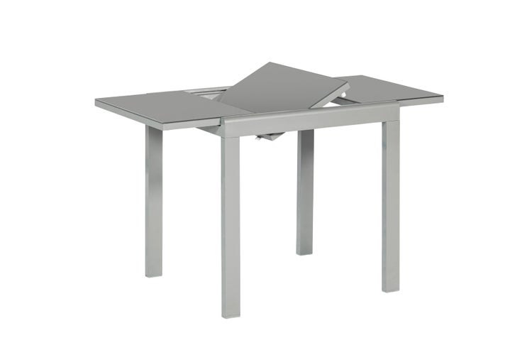 Carrara Gartenmöbelset 3tlg., Balkonausziehtisch, schwarz