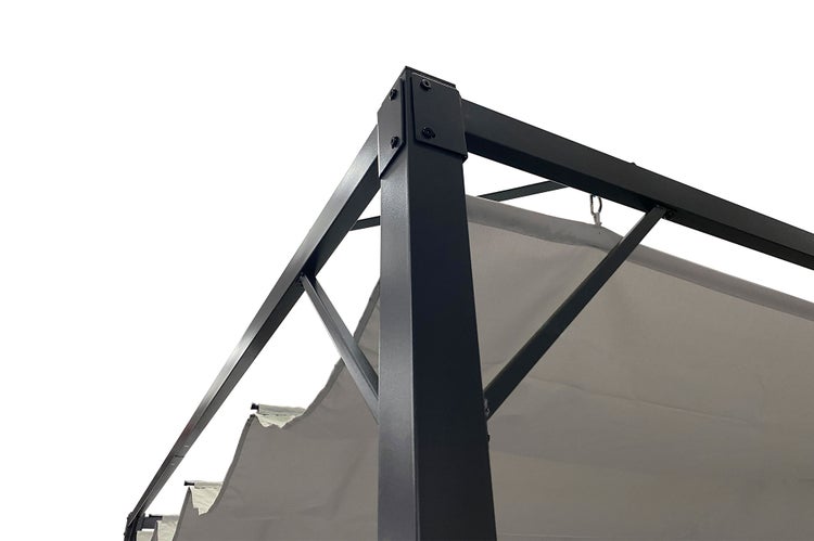 Pergola MARIA 300S300 mit einziehbarem Dach Hellgrau