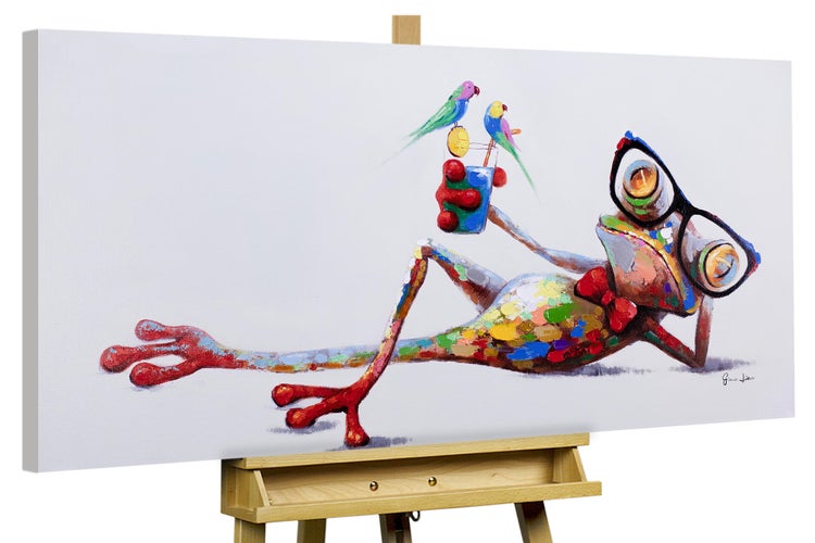 Handgemaltes Gemälde Acrylfarbe 120x60cm Bunt