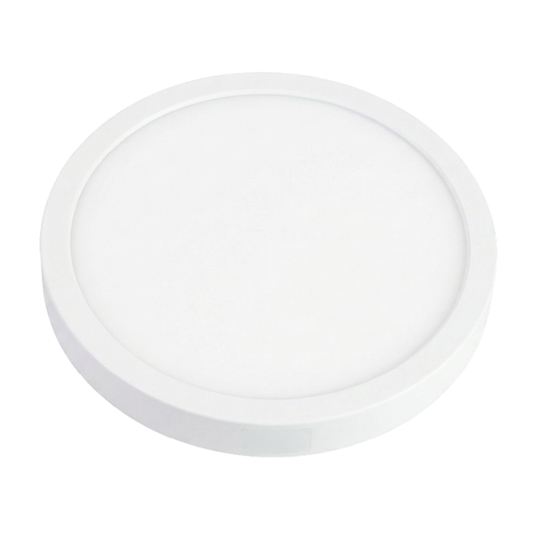 Runde LED Deckenleuchte in Weiß mit flachem Profil.