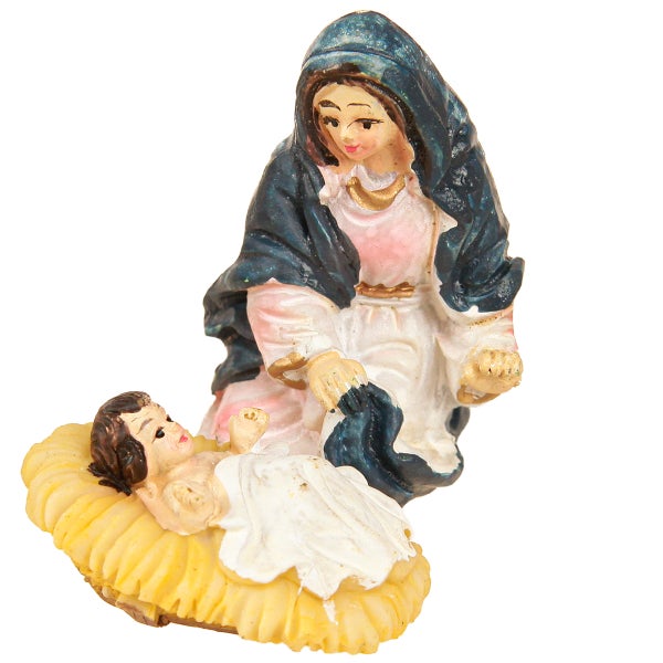 Krippenfigur: Maria mit Jesuskind