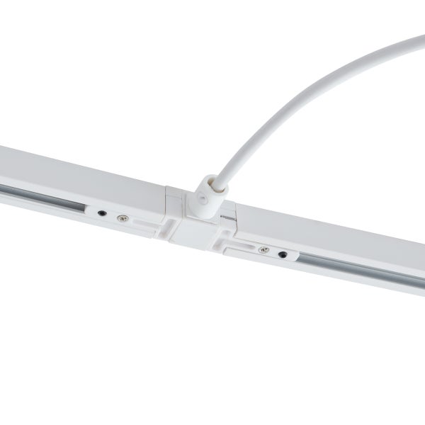 Detailaufnahme einer Stromschiene mit Verbindungselement.