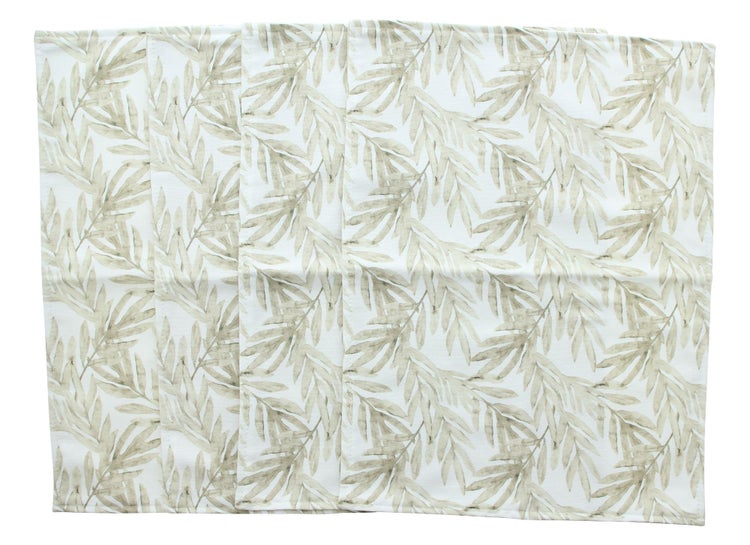 FRANK FLECHTWAREN | Platzmatte Bamboo Leaves, 4er Set, POLYESTER, 33 x 44 cm