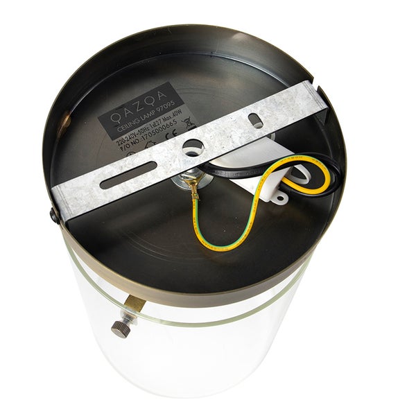 Innenansicht einer Qazqa Deckenleuchte mit Verkabelung und Befestigung