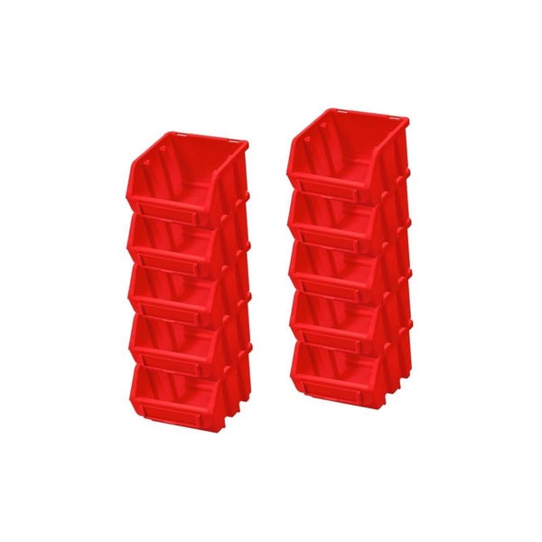 PROREGAL SuperSparSet 10x Sichtlagerbox 1 HxBxT 7,5 x 11,6 x 11,2 cm Polypropylen Rot