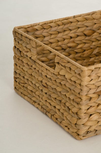 VIVANNO Regalkorb LANTA 16x34x27 cm Wasserhyazinthe Natur geflochten