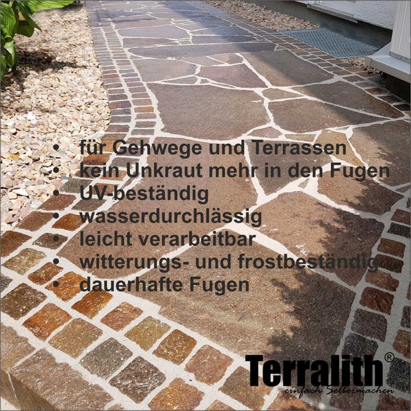 Terralith Drän Pflasterfugenmörtel -granit grau-