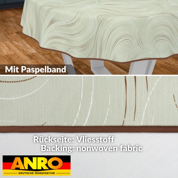 Tischdecke mit Paspelband und Vliesstoffrückseite