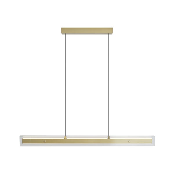 Goldfarbene LED-Hängeleuchte mit rechteckigem Design