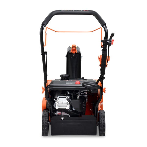 Schneefräse mit Griff und Rädern