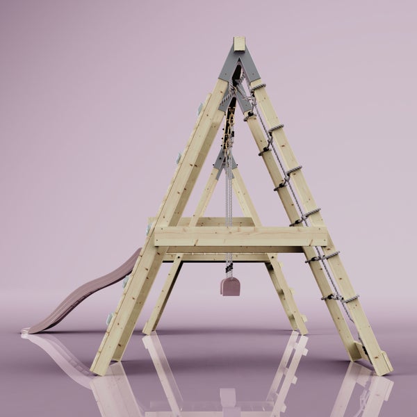 OutdoorToys Klettergerüst Frosch aus Holz in Rosa