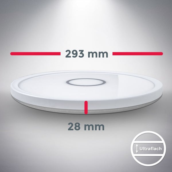 LED Deckenleuchte ultraflach weiß-silber 18 W
