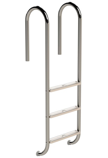Schwimmbadleiter aus Edelstahl mit drei Stufen