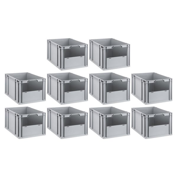 PROREGAL SparSet 10x Eurobox NextGen Insight HxBxT 32 x 40 x 60 cm 65 Liter Front Offen Eurobehälter Transportbox