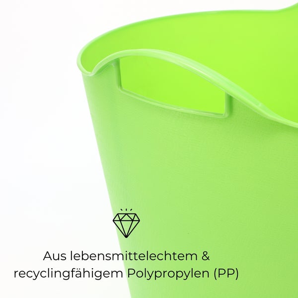 Flexibler Eimer 25 L Wäschewanne Mehrzweckkorb Wäschekorb flexibel rund Gartenkorb Flexible Wanne Plastikkorb mit Henkel Futtertrog Pferd