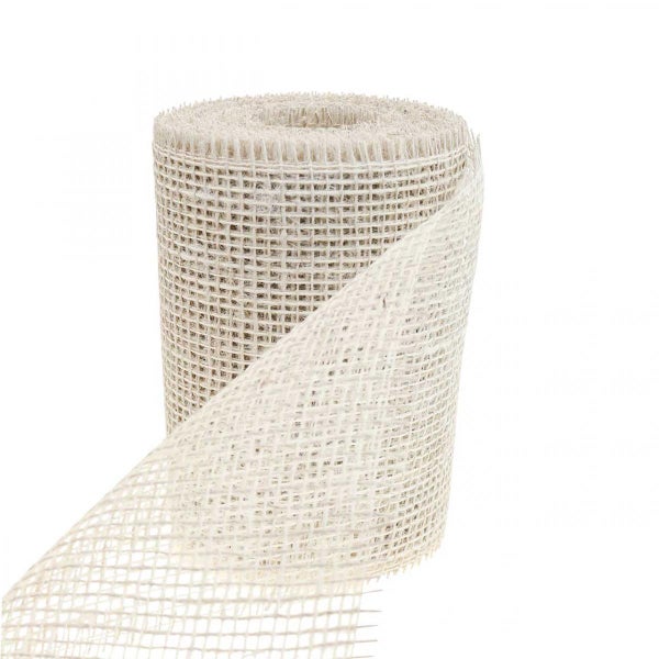 Rolle Jute-Gitterband für Dekoration und Garten.