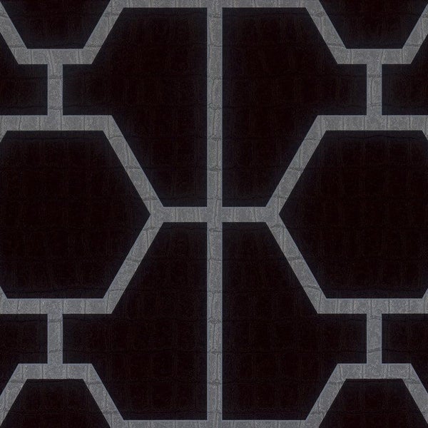 Zambaiti Tapete grafisches Motiv Schwarz - 106 cm x 10 m - 661957