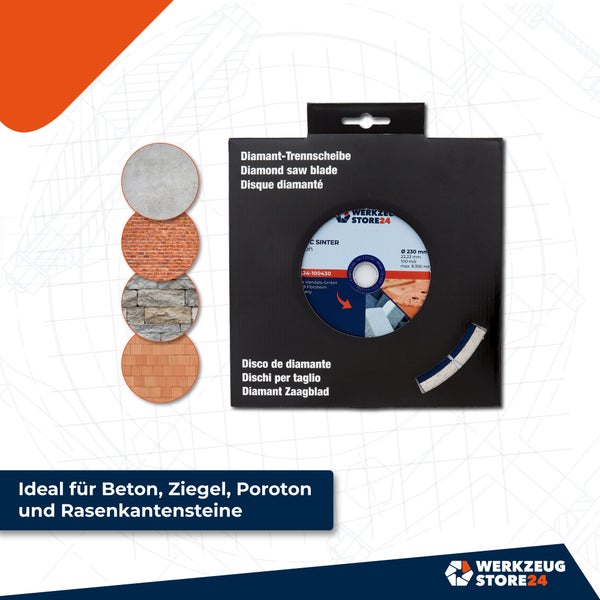 Werkzeug Store24 Trennscheibe für Beton, 230 mm Durchmesser