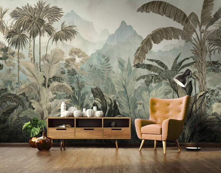 Fototapete Dschungel 3D Effekt Wald Natur Wohnzimmer Vlies Tapete 350x250 cm