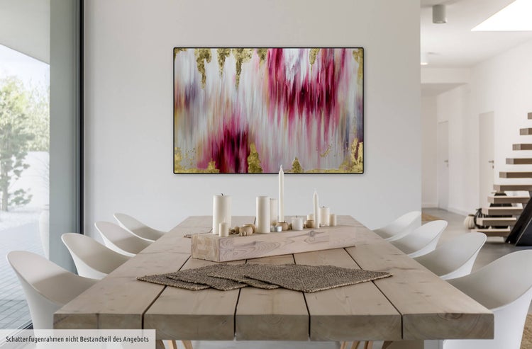 Handgemaltes Gemälde Acrylfarbe 120x80cm Rosa