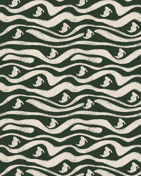 Abstraktes Muster mit geschwungenen Linien und Figuren