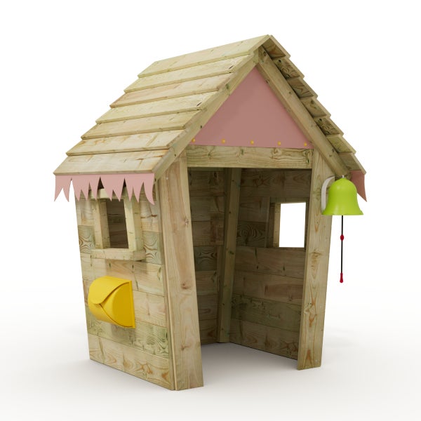 WICKEY Kinder Spielhaus Stable mit Holzdach und Fenster  - pastellpink