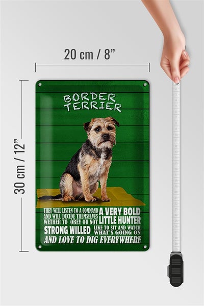 Blechschild Spruch 20x30cm Border Terrier Hund a very bold