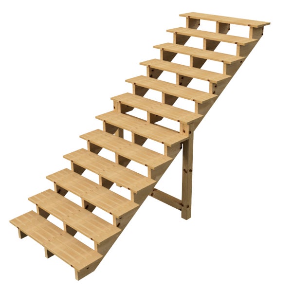 Holztreppe mit zehn Stufen