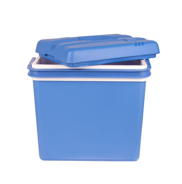 Kühlbox 24 Liter blau/weiß inkl. 6 Kühlakkus - Bis zu 11 Std. Kühlung - Thermobox aus Kunststoff - Outdoor Kühltasche für Camping, Picknick, Grillen & Garten