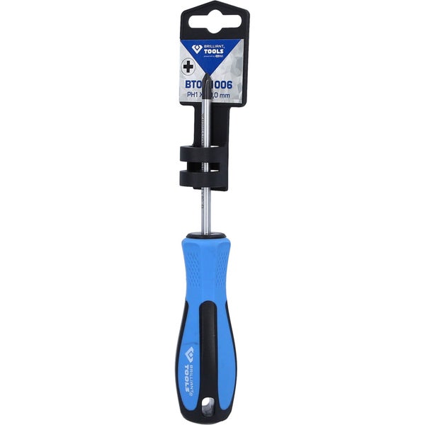 BRILLIANT TOOLS Schraubendreher Kreuzschlitz PH1 x 80 mm - BT031006