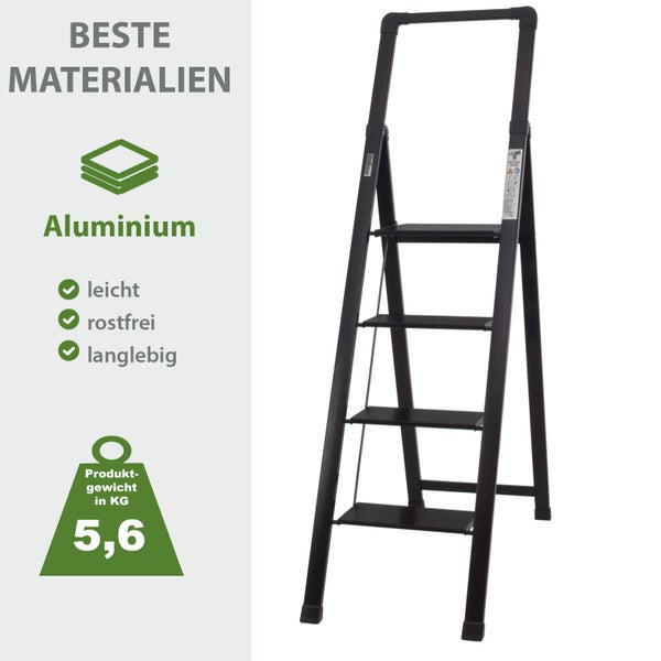 Aluminium Klapptrittleiter mit vier Stufen