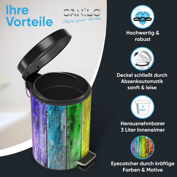 Sanilo Kosmetikeimer 3L mit Absenkautomatik Rainbow