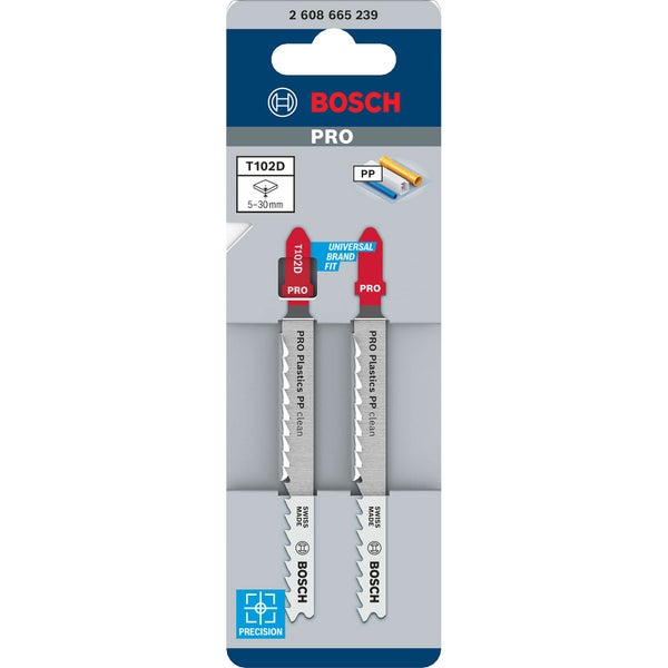 Bosch PRO Plastics PP clean T102D Stichsägeblatt 100 mm 2-tlg. - 2608665239