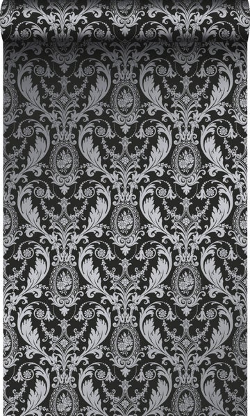 Origin Wallcoverings Tapete Ornamente Schwarz - 53 cm x 10,05 m - 346218