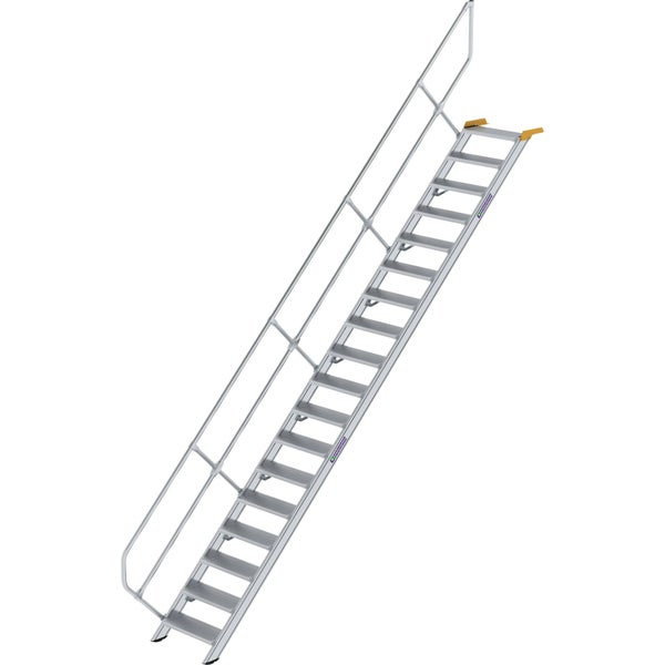 Günzburger Steigtechnik Treppe 45° Stufenbreite 600 mm 18 Stufen Aluminium geriffelt - 600258