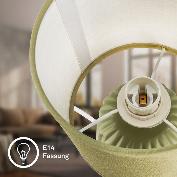 Innenansicht eines Lampenschirms mit E14 Fassung