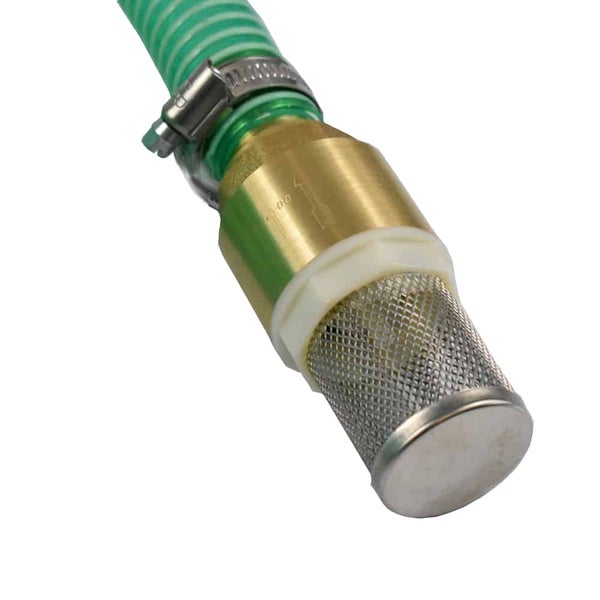 1/25mm Saug- + Druckschlauch mit Saugkorb, Rückschlagventil + 1 AG Doppelnippel 1m