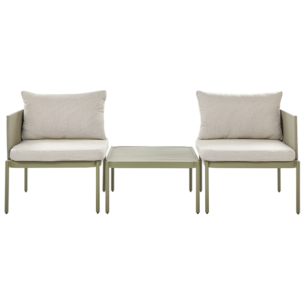Lounge Set mit Tisch 2-Sitzer TERRACINA Metall Olivgrün