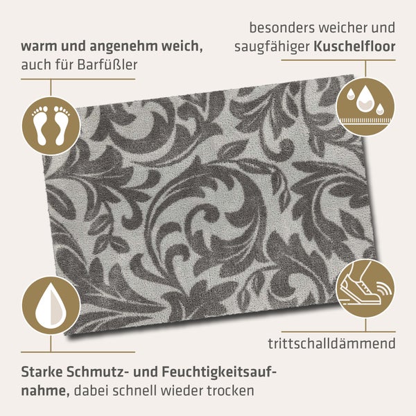 Akzente Feel Badematte mit Motiv in Braun Fußmatte 50 x 70 cm, rutschfest, saugfähig