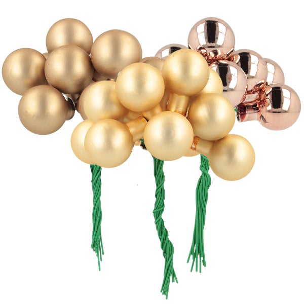 Dekorative Weihnachtsbaumkugeln mit Drahtstiel