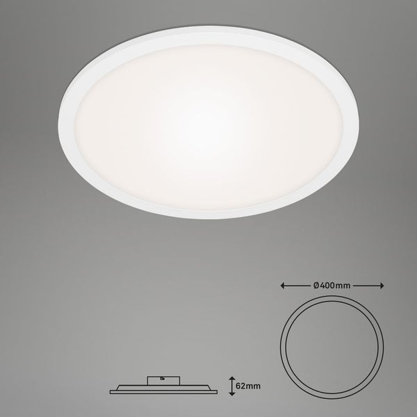LED Panel dimmbar Ultraflach CCT Fernbedienung weiß 24W Ø40cm Metall Briloner